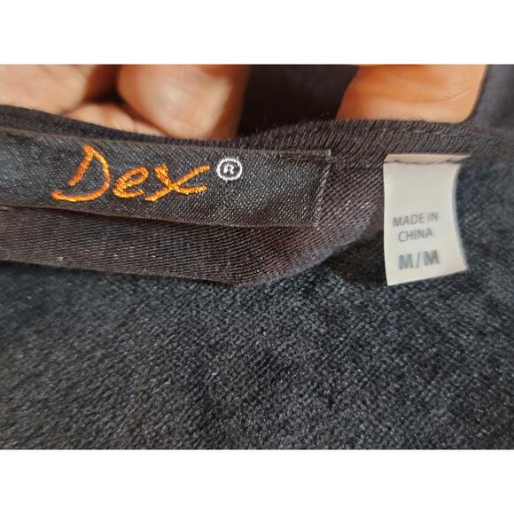 Dex Blouse Women’s Size M Black Gray Leopard Print V-Neck Long Sleeve Top - Picture 7 of 9